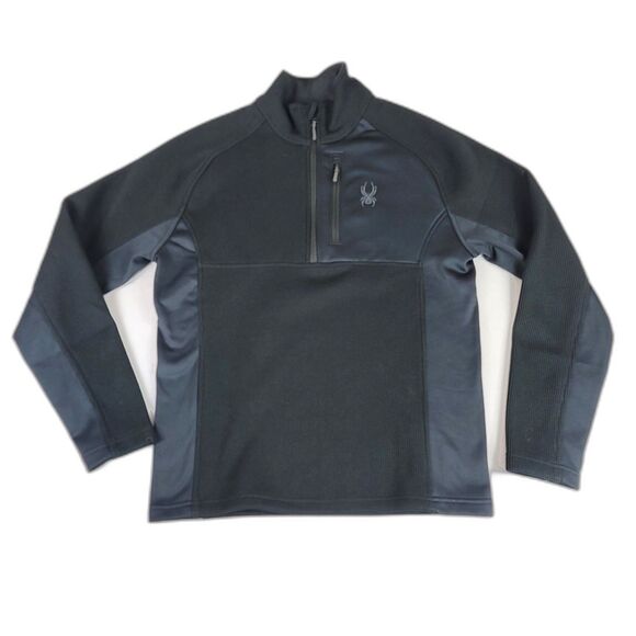 Spyder Performance Men’s Medium 1/2 Zip Outbound Stryke Sweater, Black. NWOT - Picture 1 of 6